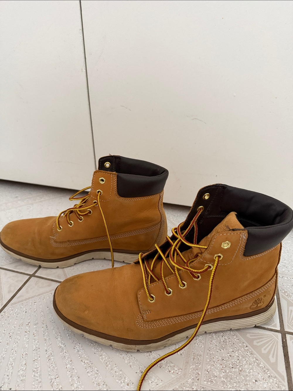 Timberland Wheat/Chestnut Nubuck Lace-Up Boots